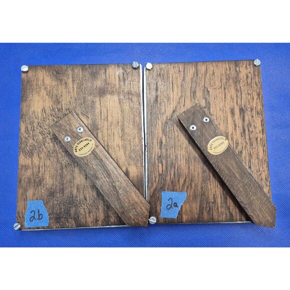 Two Vtg Arte Giancarlo Honduras Pewter Photo Frames Curlicues Wood Back 7x5" - Picture 6 of 9